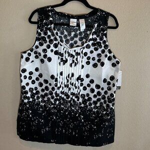 Emma James Women's Black and White Blouse, Size 14 (NWT)